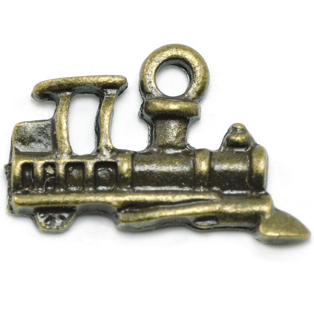 8pcs Train Charms locomotive,‎ jewelry making supplies, bronzetone metal